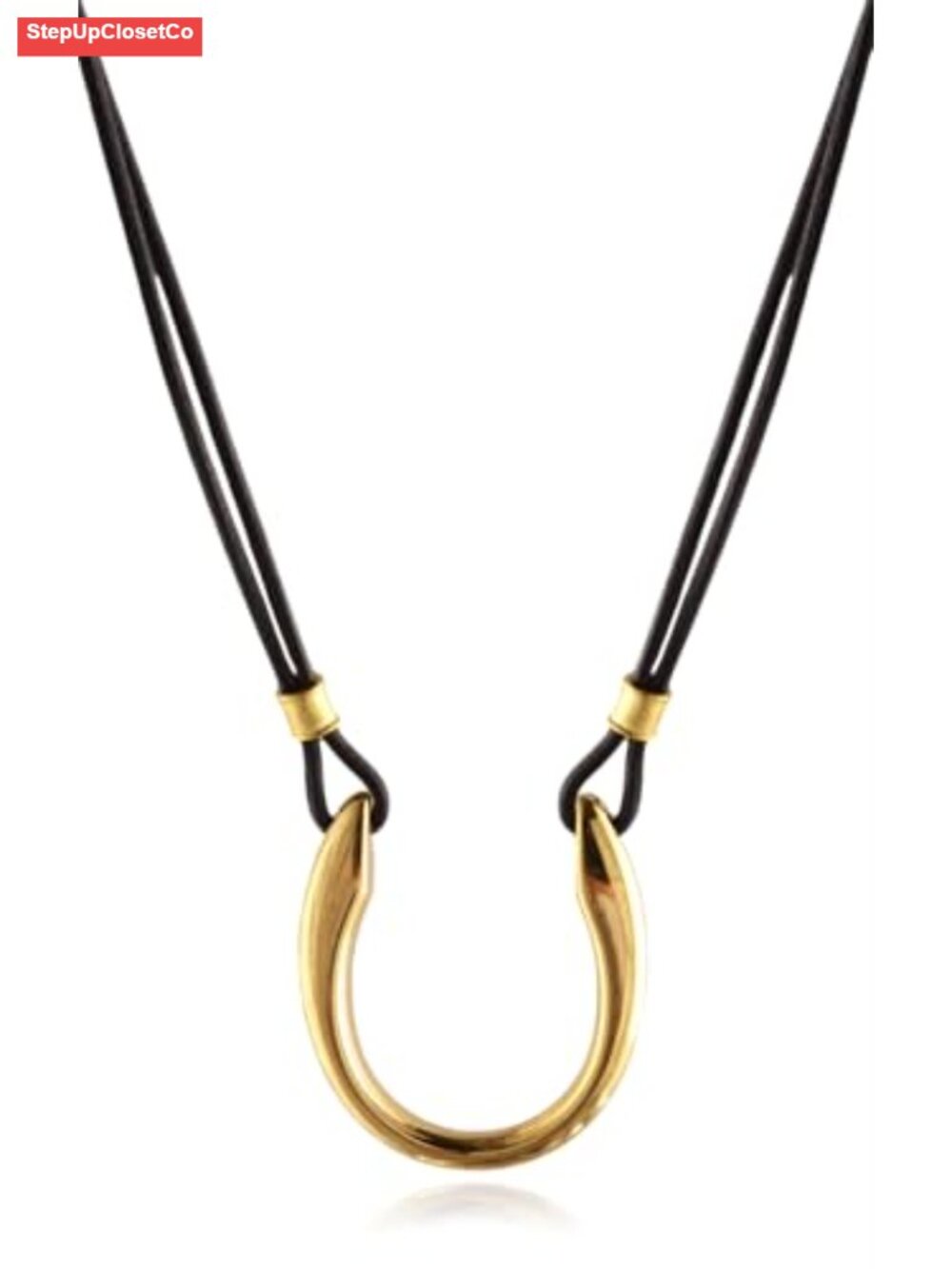 Horseshoe Buckle Eyeglass Holder Necklace - Zinc Alloy & Cow Leather, 25.6